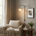 Nivara Long Arm Alabaster Wall Sconce