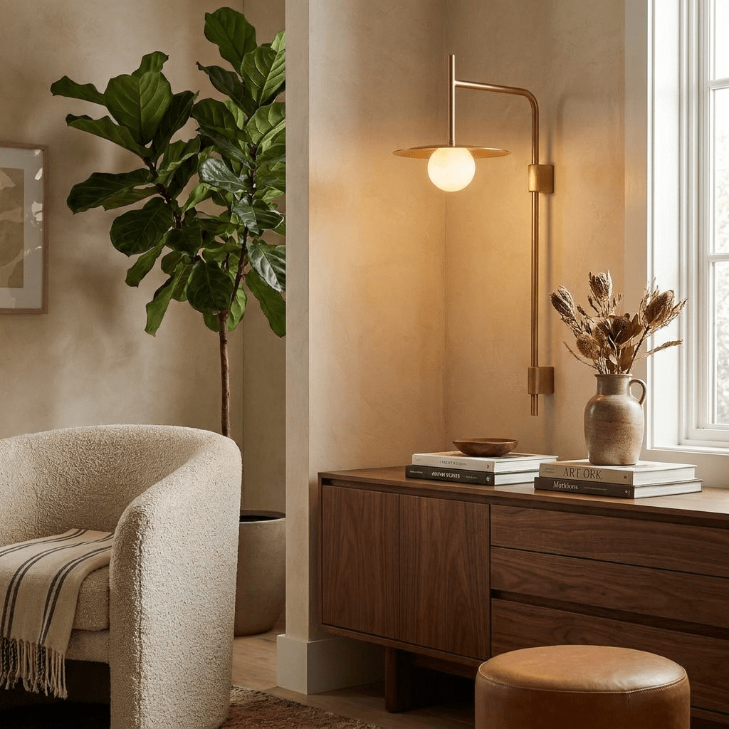 Nivara Long Arm Alabaster Wall Sconce