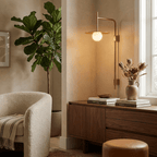 Nivara Long Arm Alabaster Wall Sconce