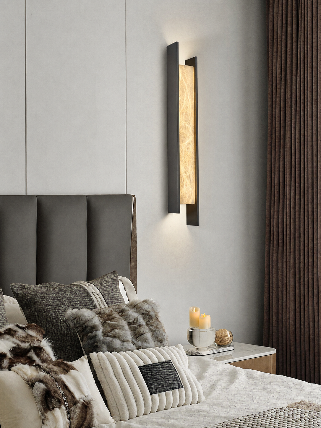 Nivora Alabaster Linear Wall Sconce