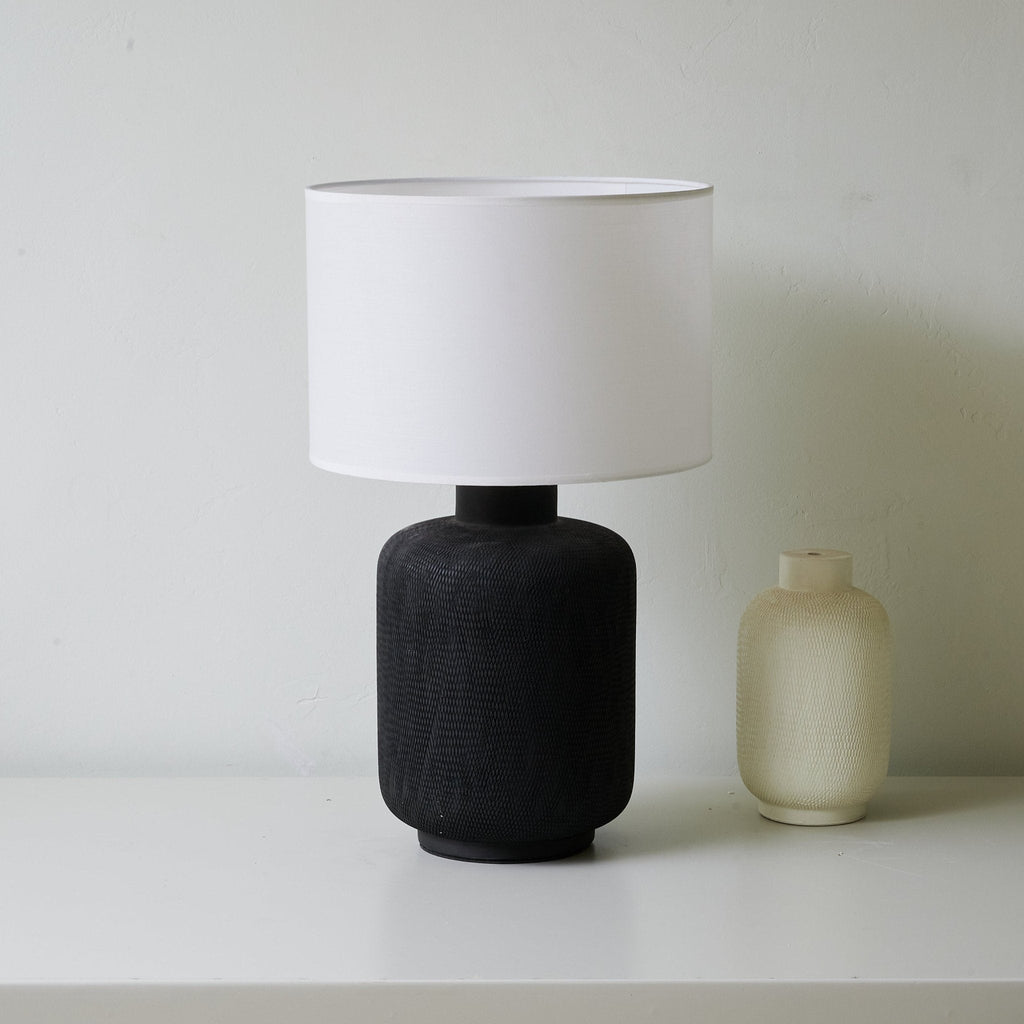Nocturne Textured Black Table Lamp