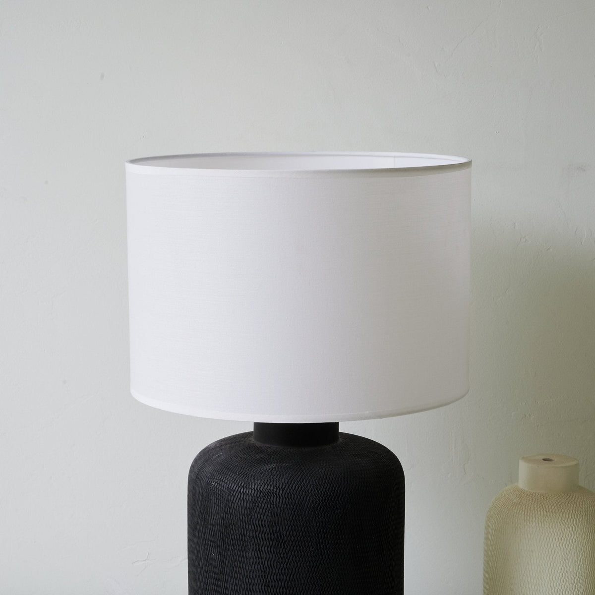 Nocturne Textured Black Table Lamp
