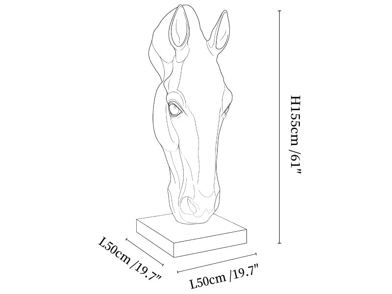 Noir Equine Head Sculpture