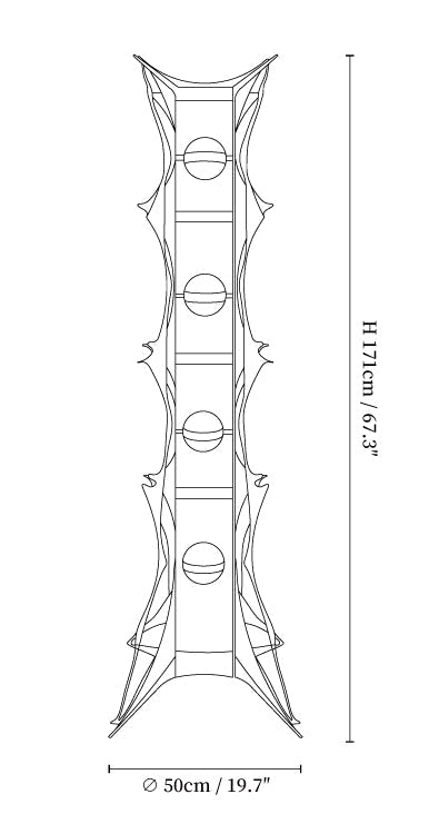 Noir Mesh Tower Floor Lamp