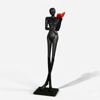 Noir Muse Reading Sculpture