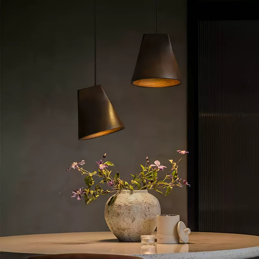 Nordic Tilted Wood Pendant Light