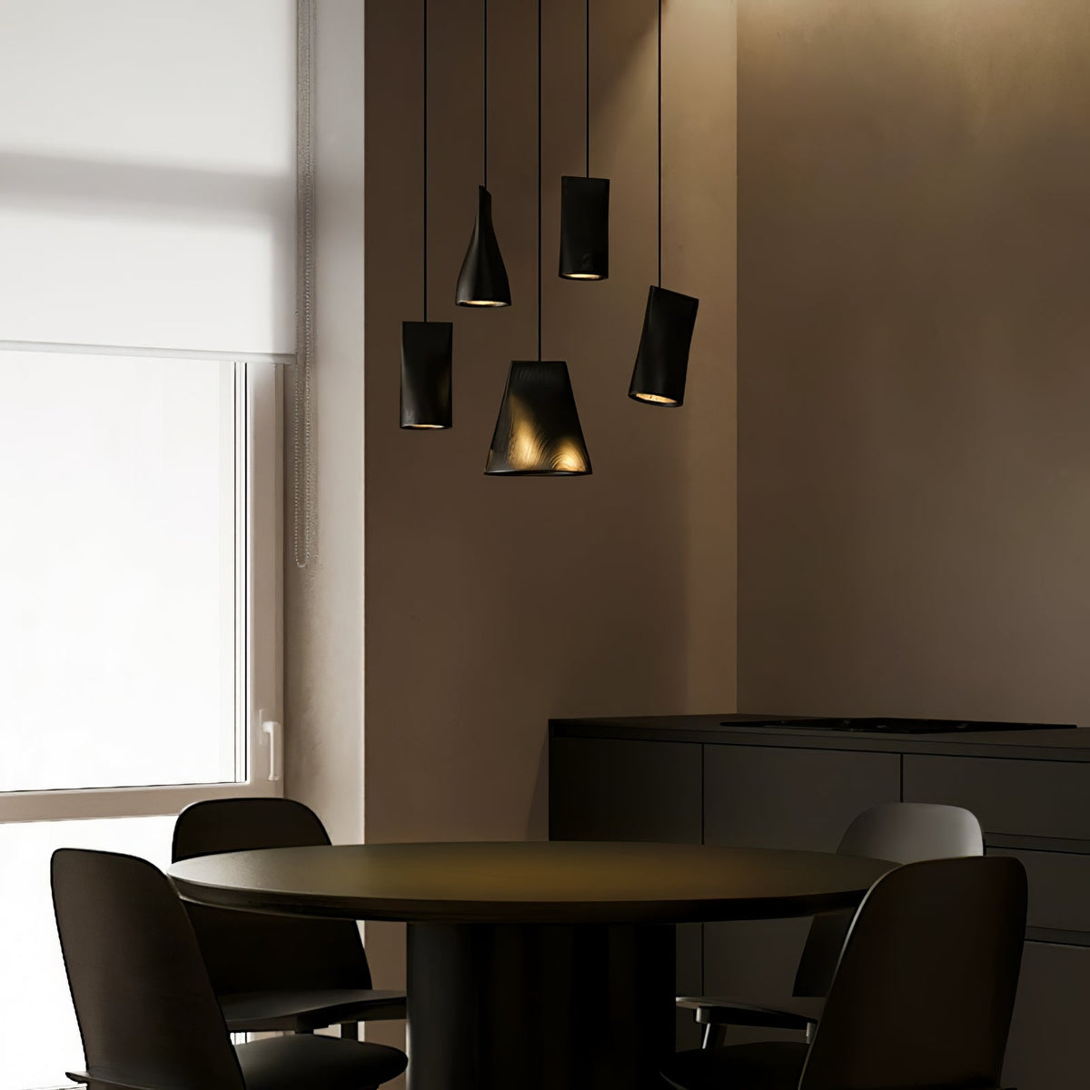 Nordic Tilted Wood Pendant Light