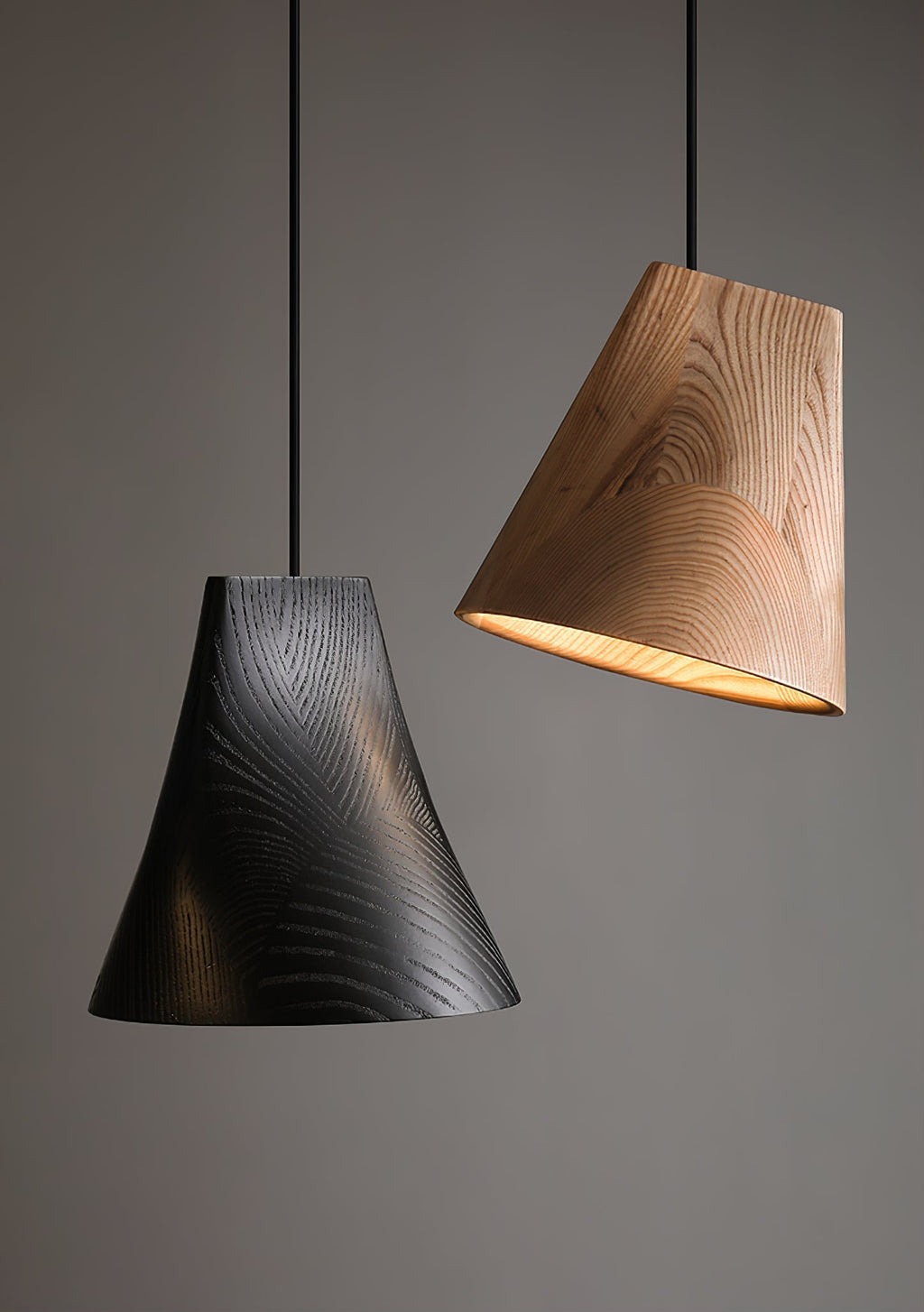 Nordic Tilted Wood Pendant Light