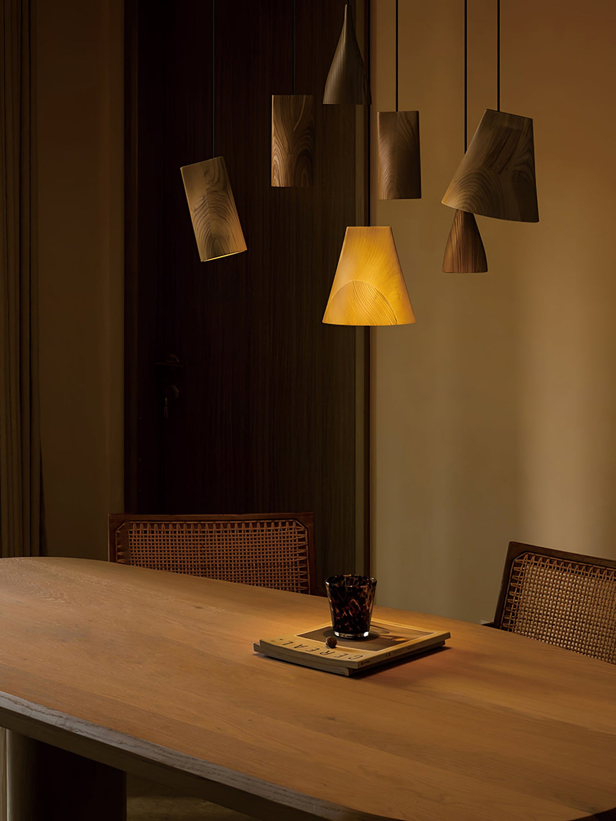 Nordic Tilted Wood Pendant Light