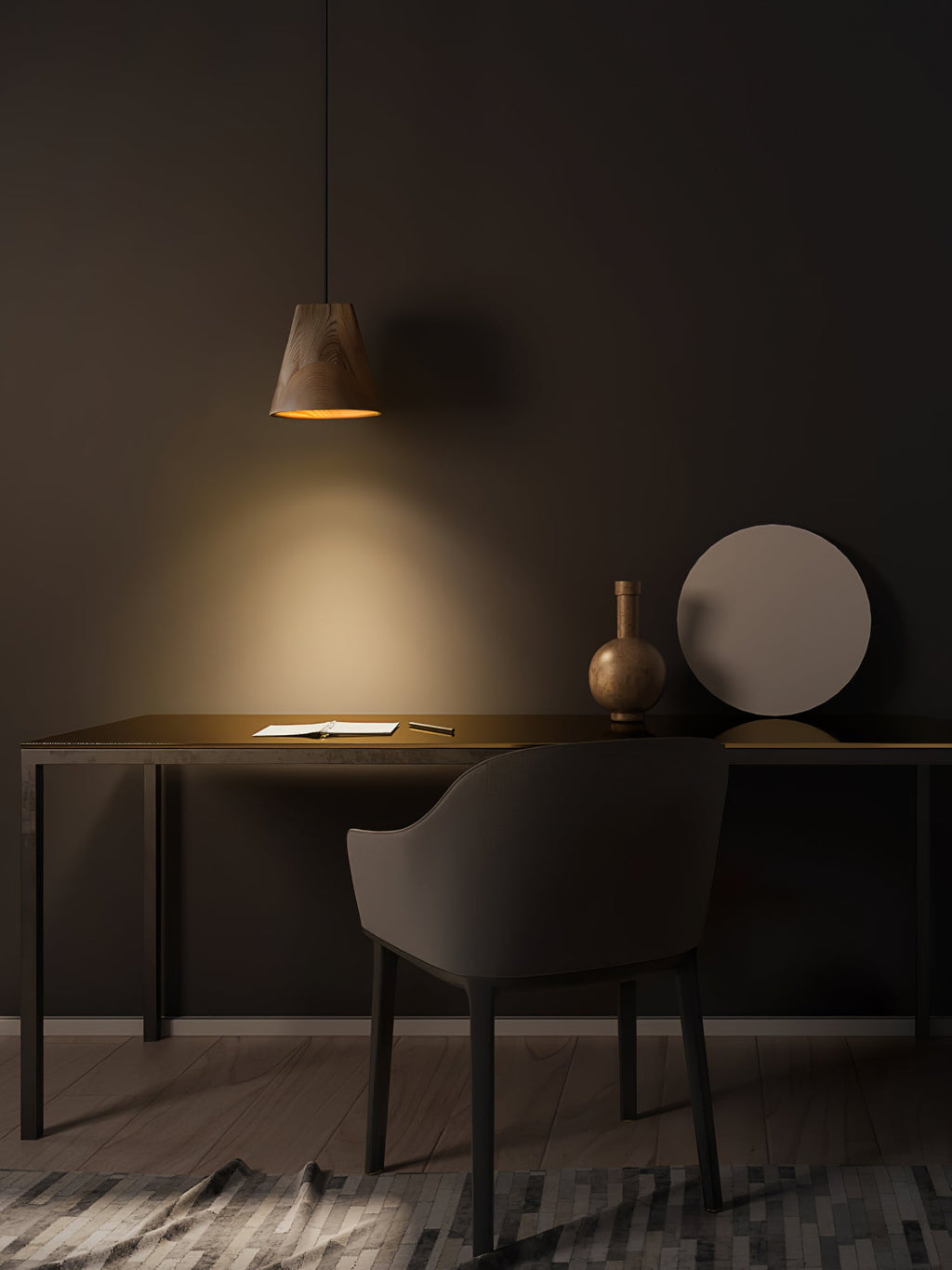 Nordic Tilted Wood Pendant Light
