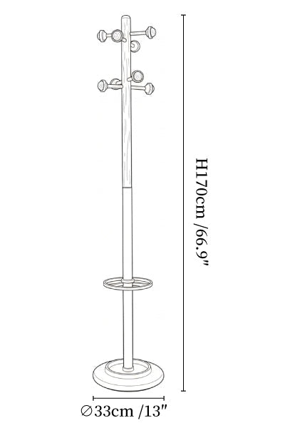 Nordic Wooden Coat Rack