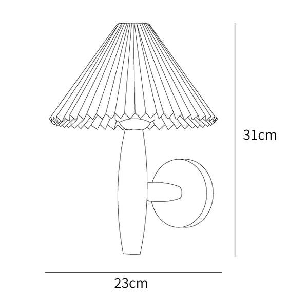 Oak Pleated Wall Light