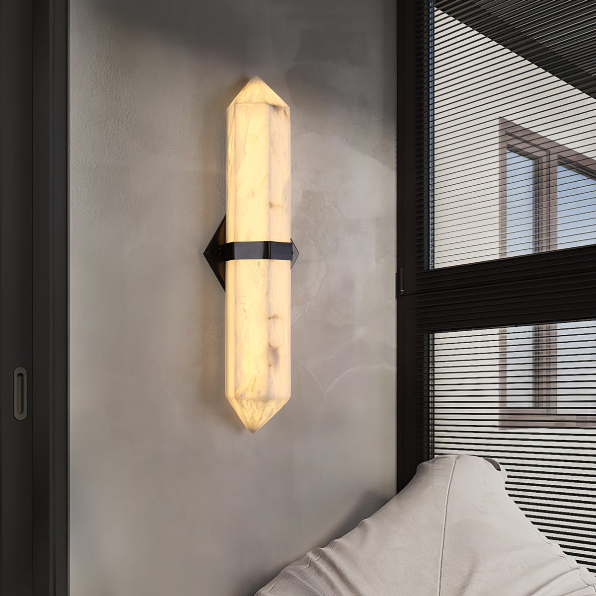 Alabaster Obelisk Wall Sconce