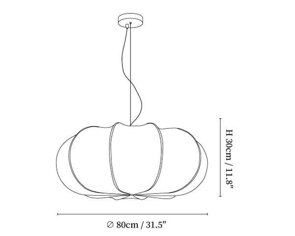 Oblate Silk Pendant Lamp