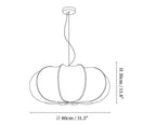 Oblate Silk Pendant Lamp