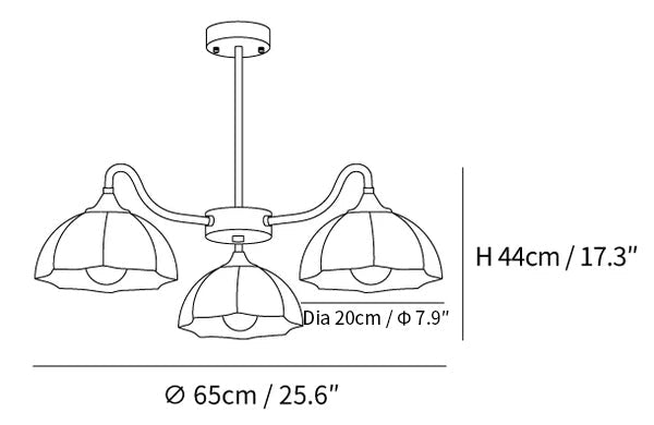 Octagonal Glass Bowl Chandelier
