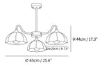 Octagonal Glass Bowl Chandelier