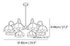 Octagonal Glass Bowl Chandelier