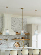 Olive Petal Glass Pendant Lamp