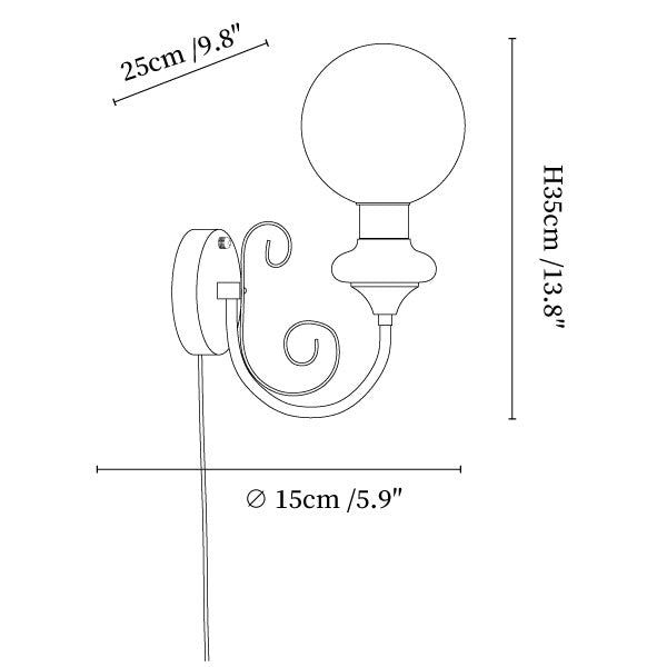 Onyx Plug-in Wall Lamp