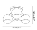 Opal Glass Globe Semiflush Chandelier