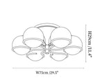 Opal Glass Globe Semiflush Chandelier
