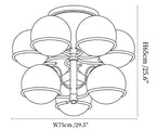 Opal Glass Globe Semiflush Chandelier