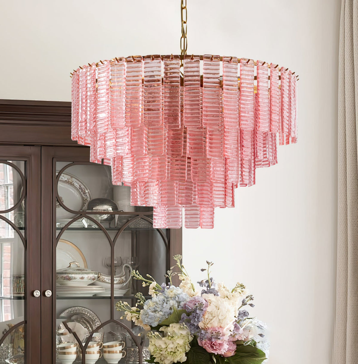 Opalora Pink Murano Chandelier