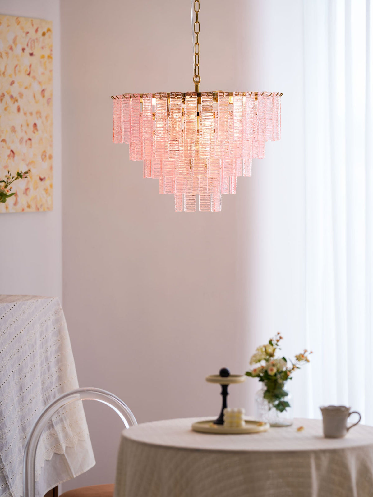 Opalora Pink Murano Chandelier