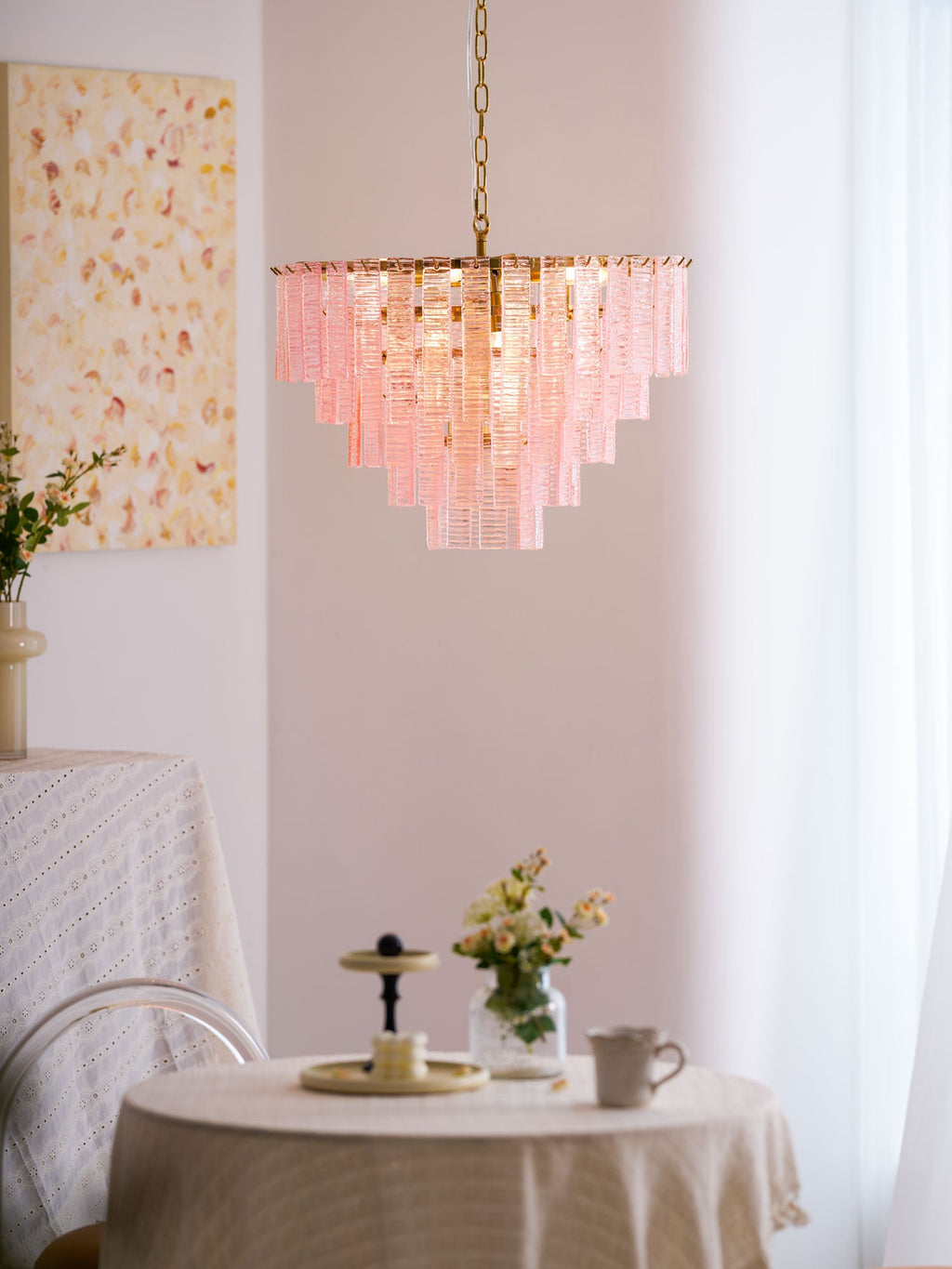 Opalora Pink Murano Chandelier