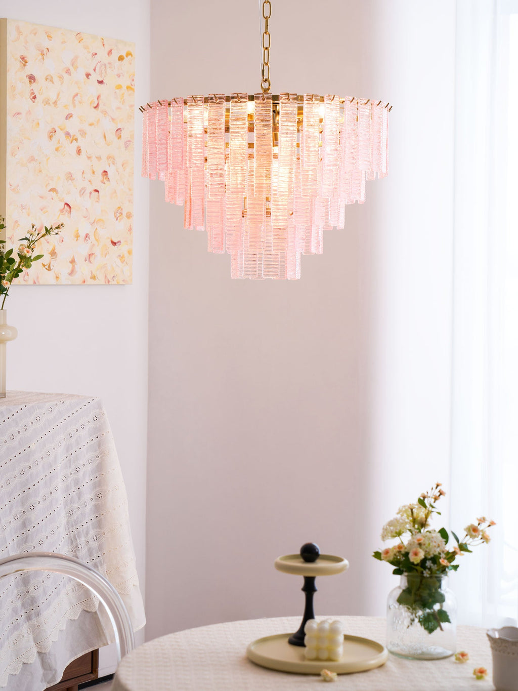 Opalora Pink Murano Chandelier
