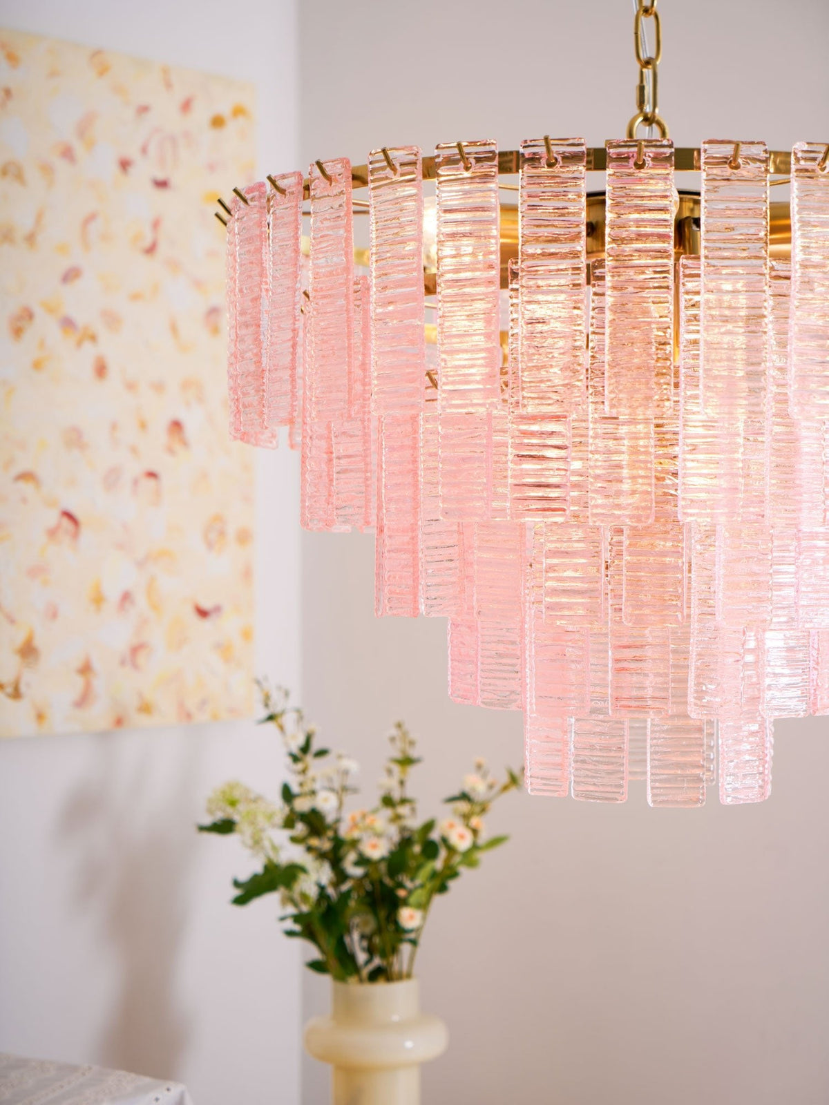 Opalora Pink Murano Chandelier