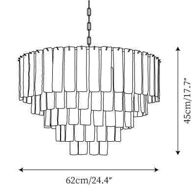 Opalora Pink Glass Chandelier