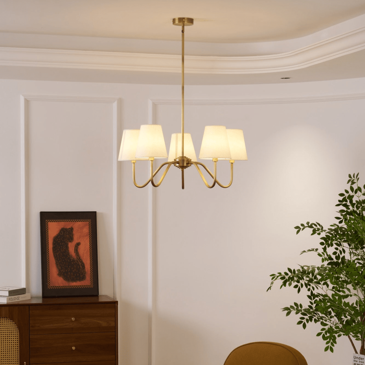 Opaluxe Brass Chandelier