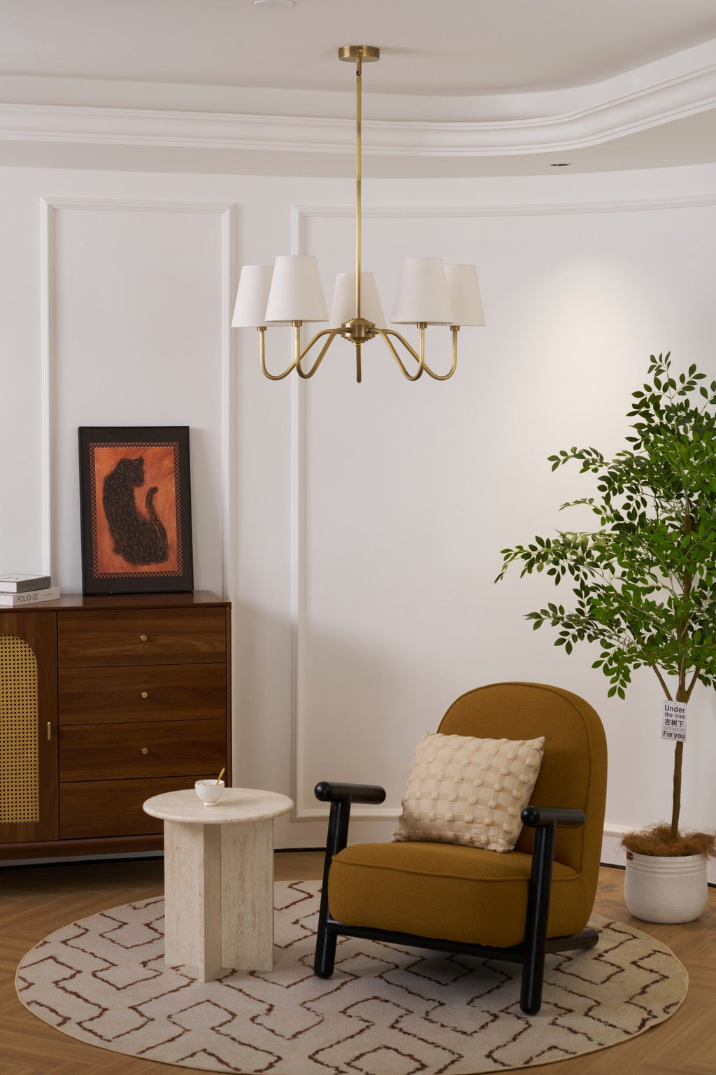 Opaluxe Brass Chandelier