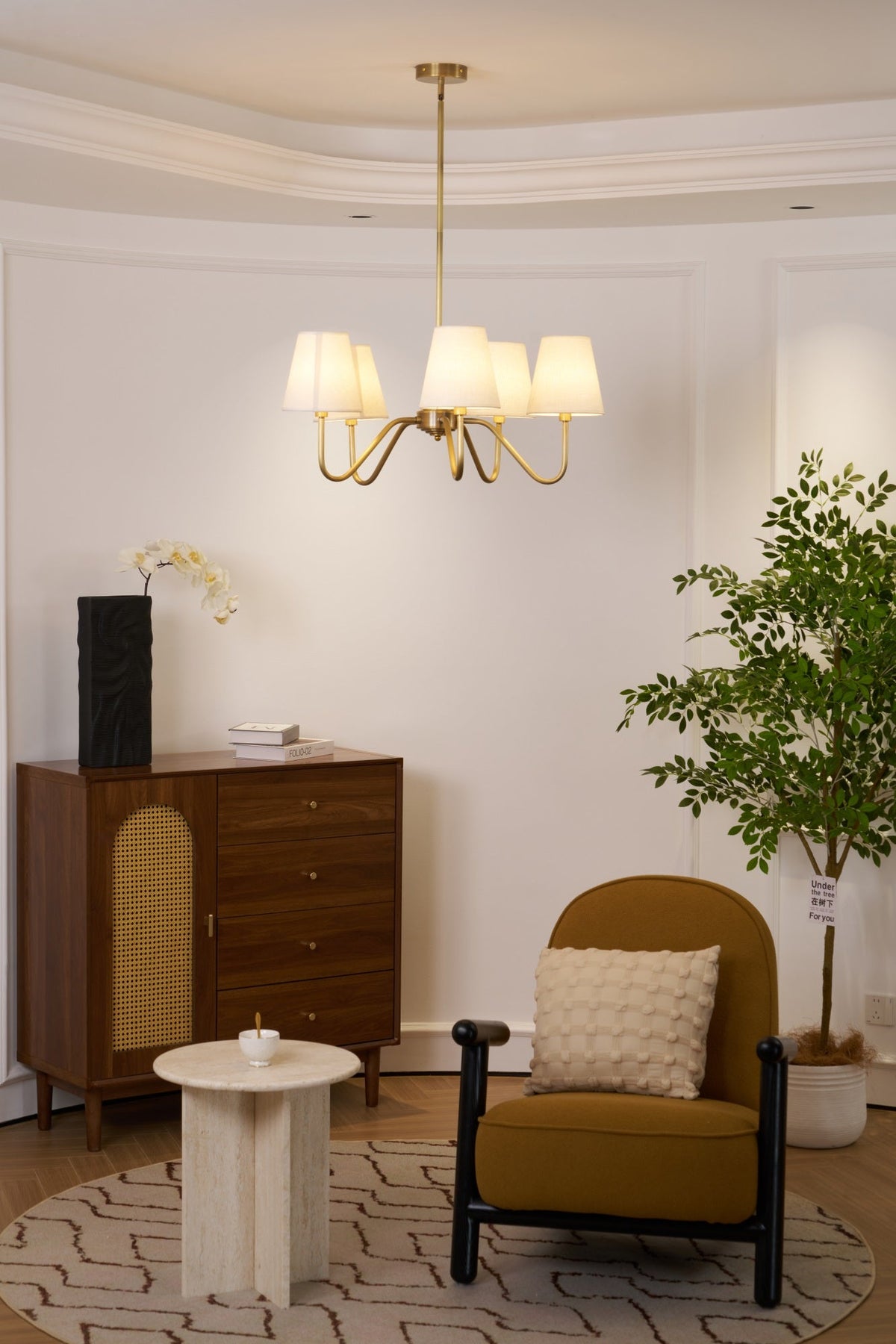 Opaluxe Brass Chandelier