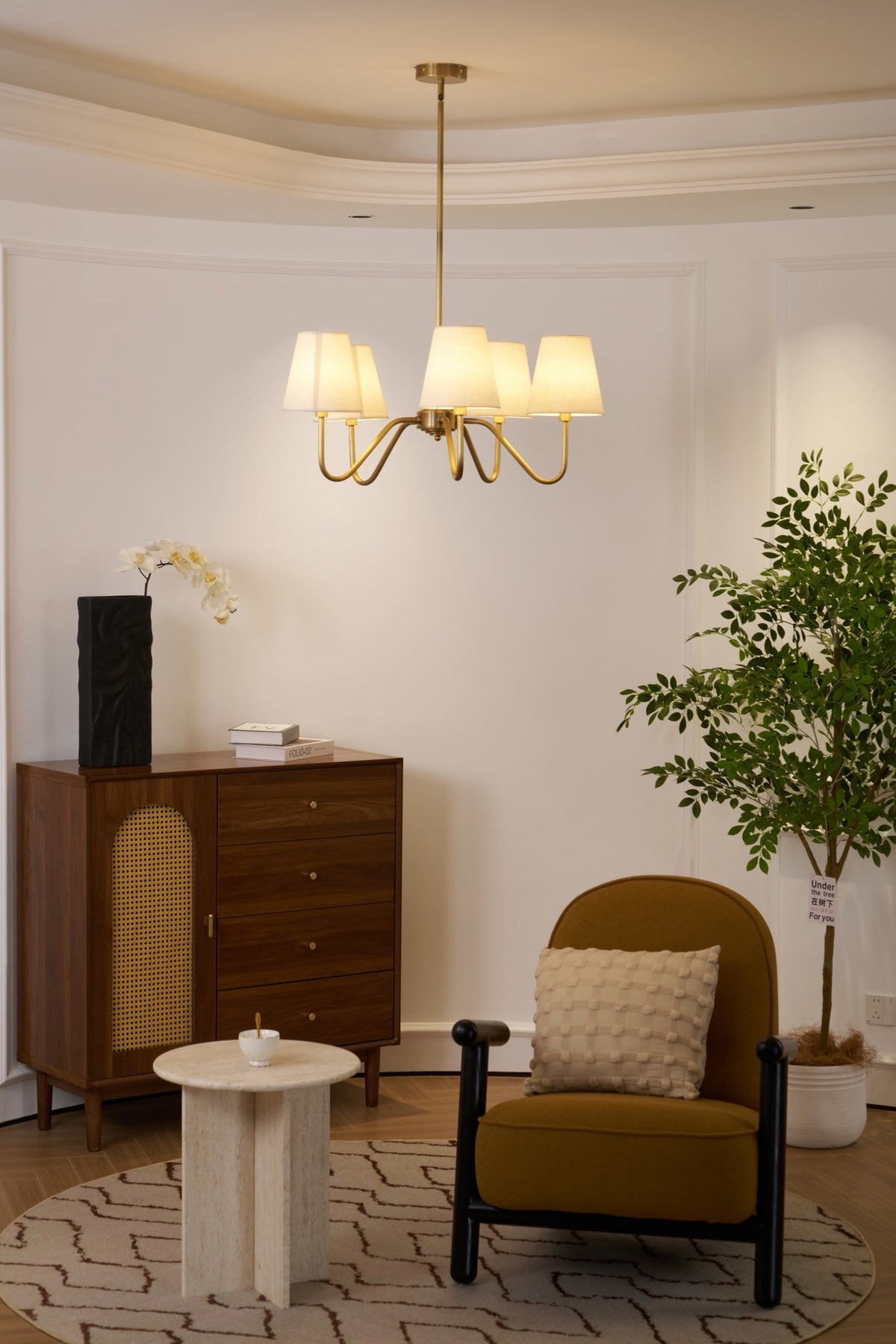 Opaluxe Brass Chandelier