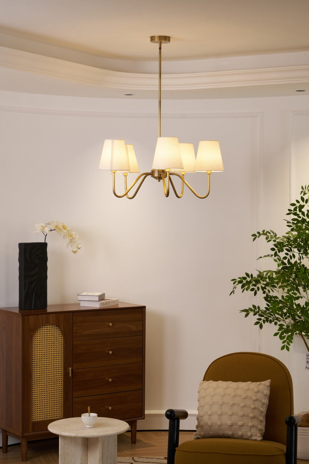 Opaluxe Brass Chandelier