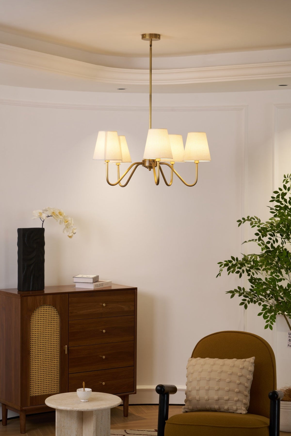 Opaluxe Brass Chandelier