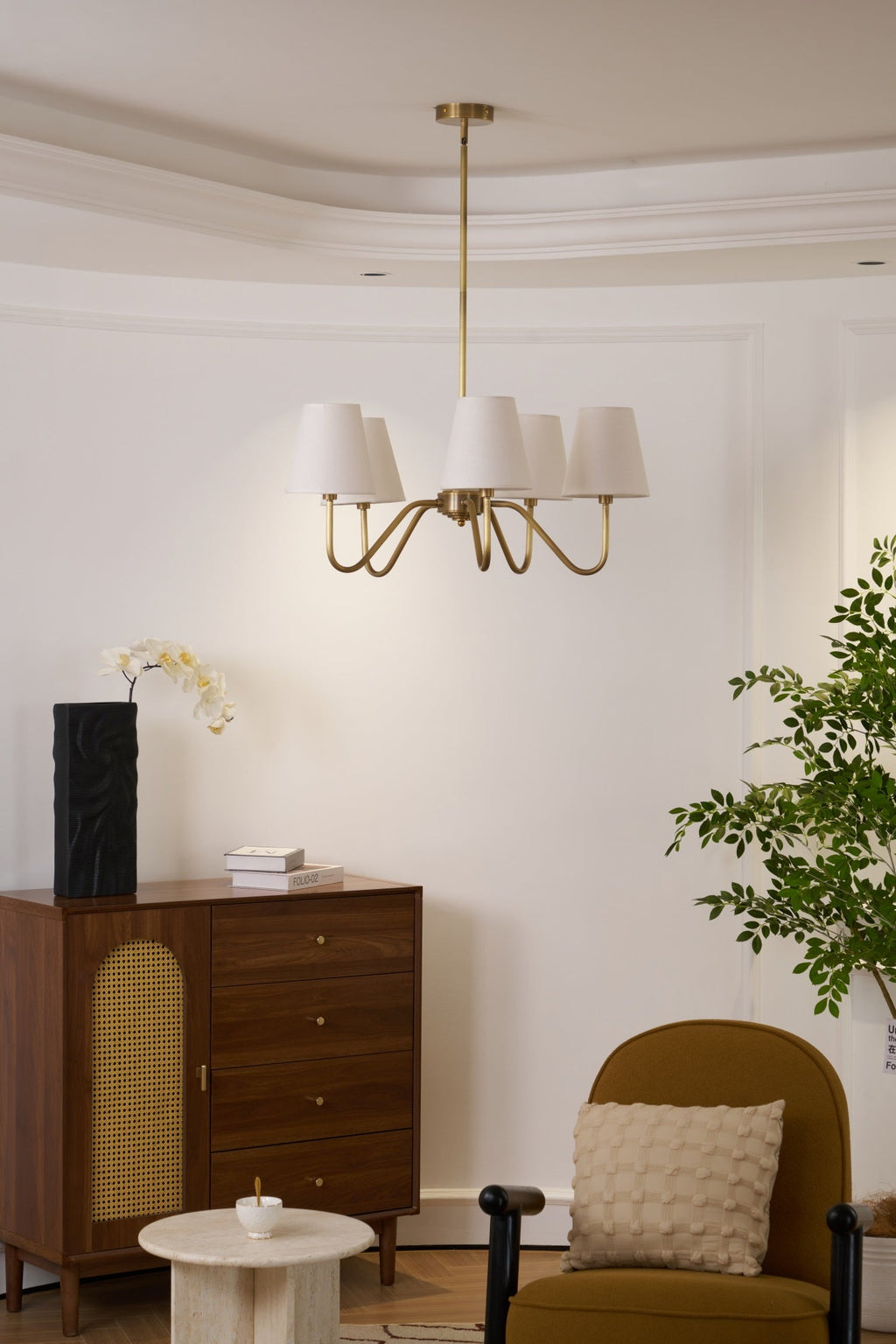 Opaluxe Brass Chandelier