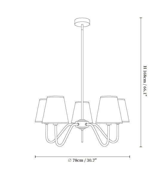 Opaluxe Brass Chandelier
