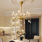 Opulent Pearl Crystal Chandelier