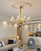 Opulent Pearl Crystal Chandelier