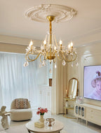 Opulent Pearl Crystal Chandelier