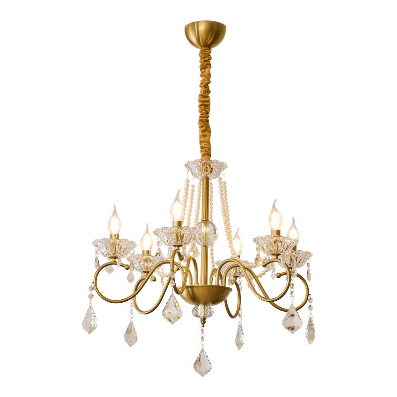 Opulent Pearl Crystal Chandelier