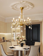 Opulent Pearl Crystal Chandelier