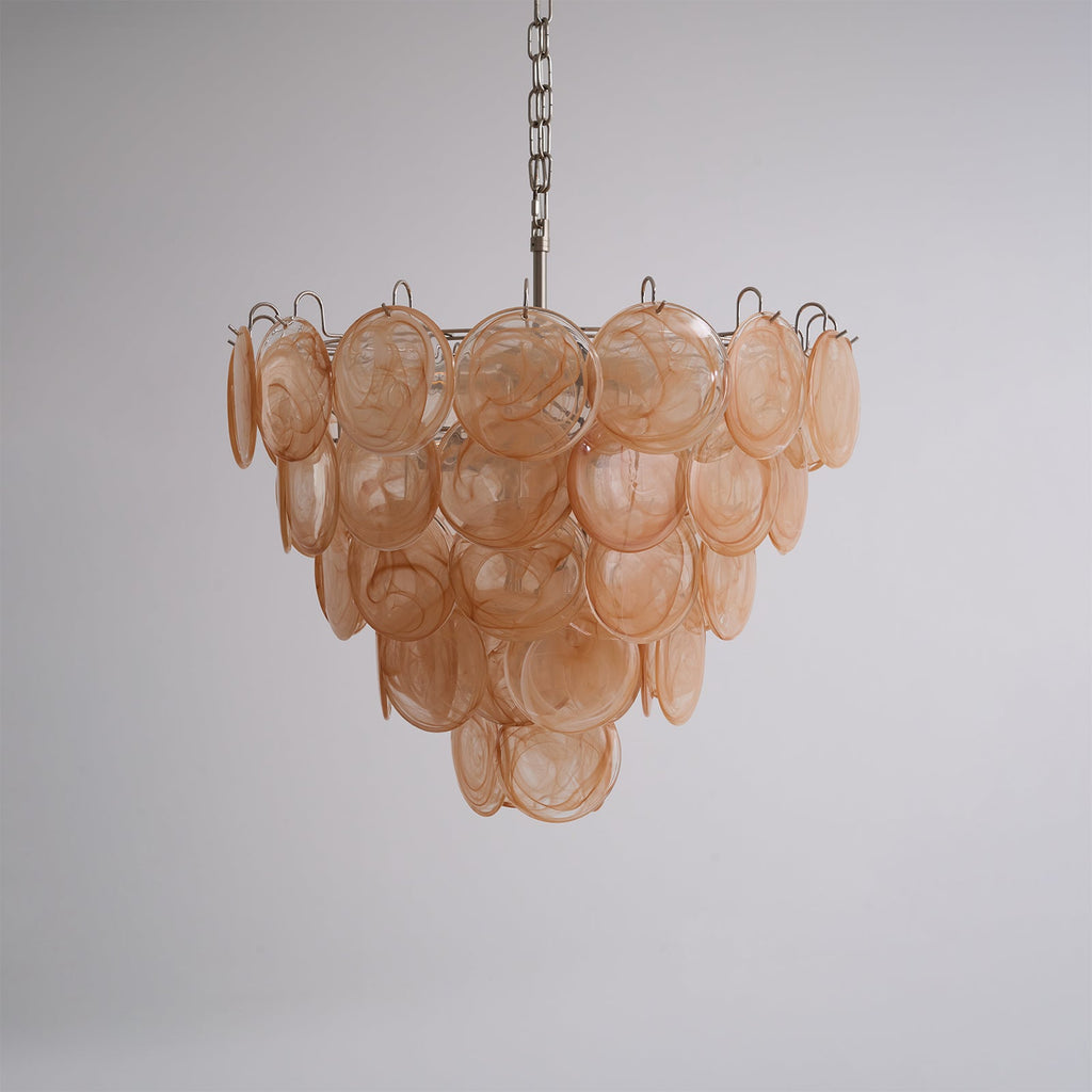 Orange Murano Disc Chandelier