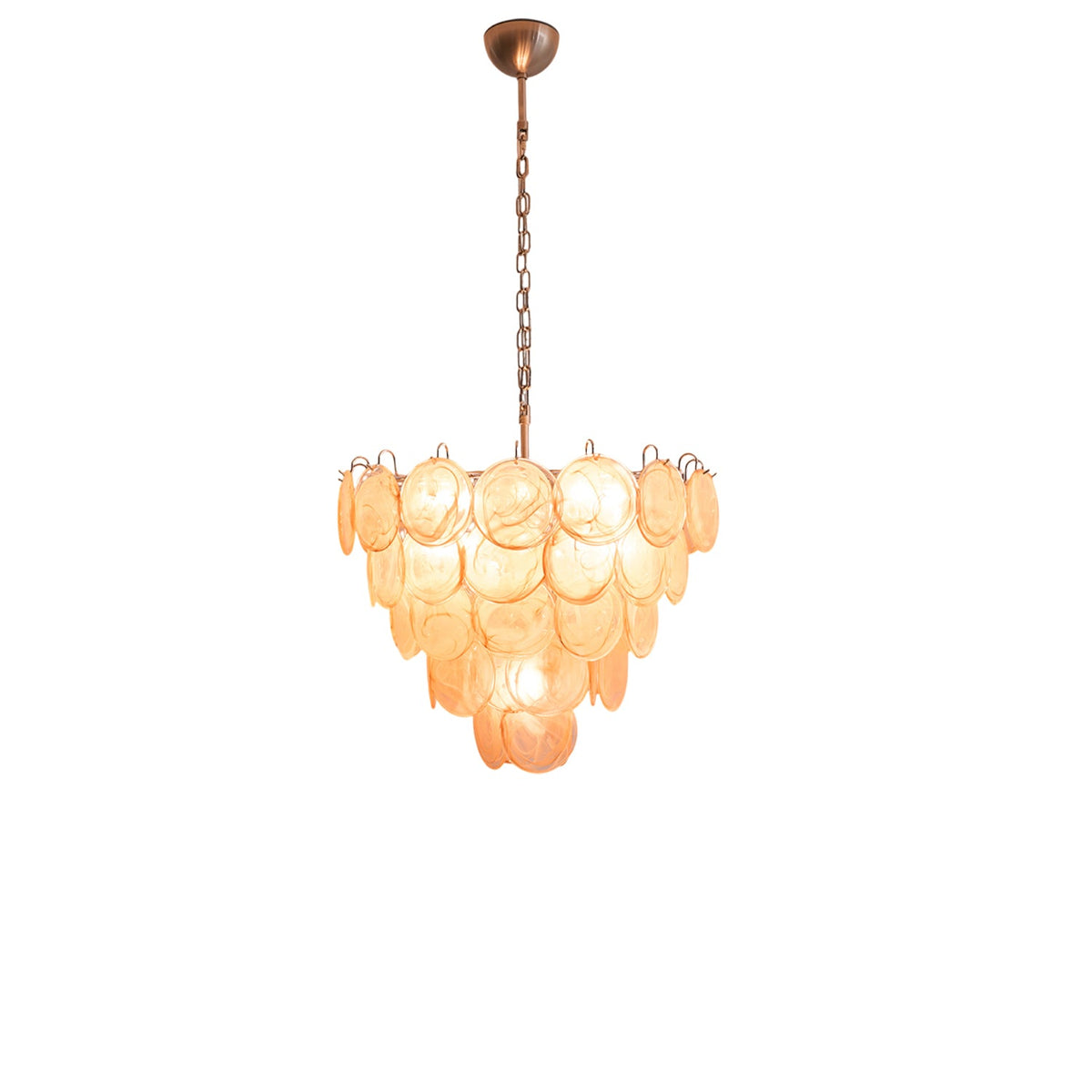 Orange Murano Disc Chandelier