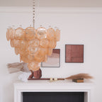Orange Murano Disc Chandelier