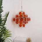 Orange Transparent Murano Disc Chandelier